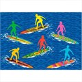 La Rug, Fun Rugs LA Rug ST-23 3958 Surf Time Surfs "R" Us- Multi-Color ST-23 3958